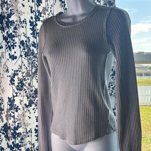 We The Free Women's Long Sleeve Thermal Knit Top - Light Blue Xtra Sm